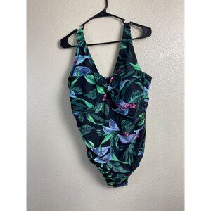 New Kona Sol Tummy Control Full Seat Coverage One Piece Swimsuit Plus size 20